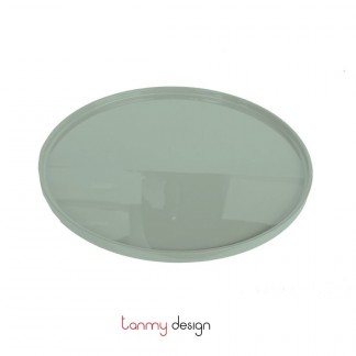 Light green round lacquer tray D26*1cm